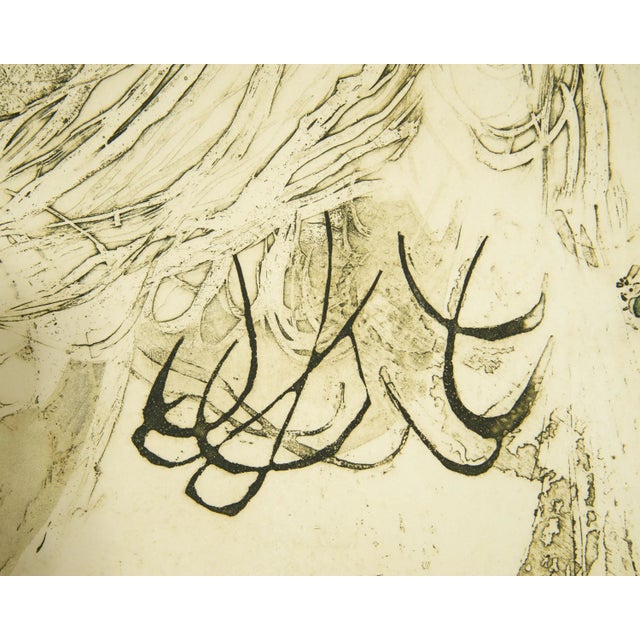 Late 20th Century “Winged Figure” Abstract Color Etching and Aquatint by Walter Sorge For Sale - Image 5 of 10