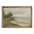 "Beachside" French Landscape Canvas Print in Antiqued Gold Frame 23.5 X 33.5 For Sale
