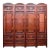 Vintage Chinese Rosewood & Blue-and-White Porcelain Four-Panel Floor Screen For Sale