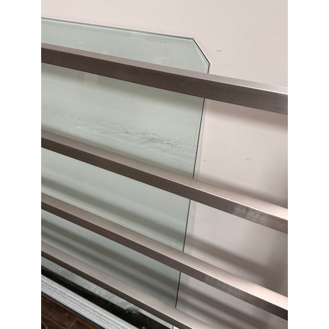 Eastern King Size Room & Board Stainless Steel Parsons Bed Frame For Sale - Image 11 of 12