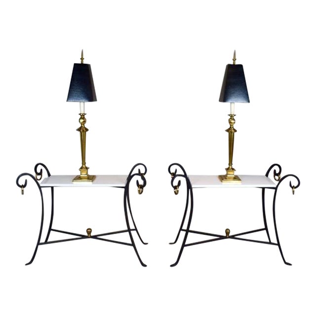 Mutual Sunset Lamp Corporation Brass Hollywood Regency Lamps, Pair For Sale