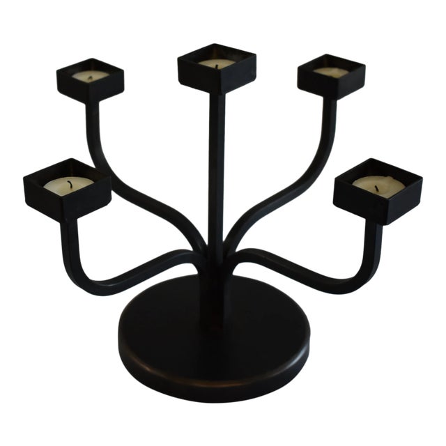 Industrial Tige Bronze 5-Arm Candle Holder For Sale