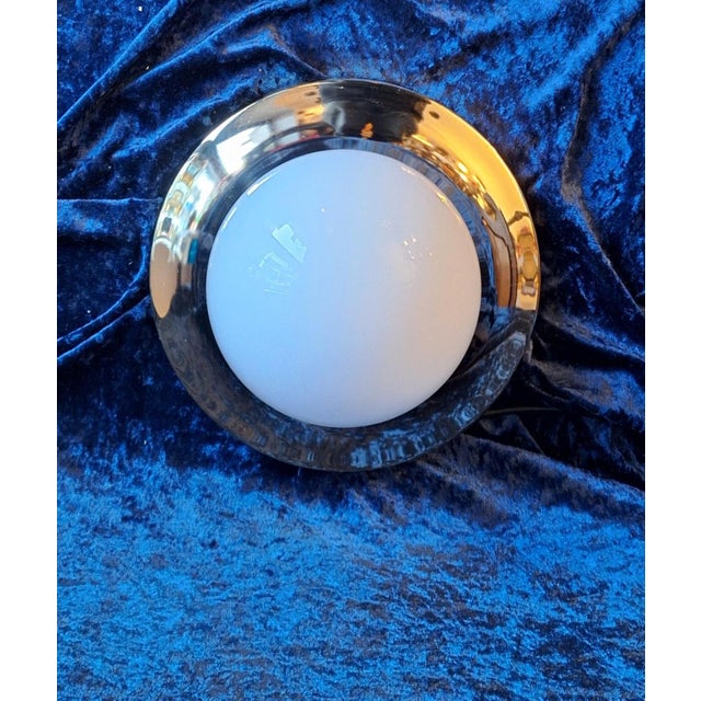 Vintage Ceiling Lamp with White Opaque Glass Shade, 1990s For Sale - Image 6 of 9