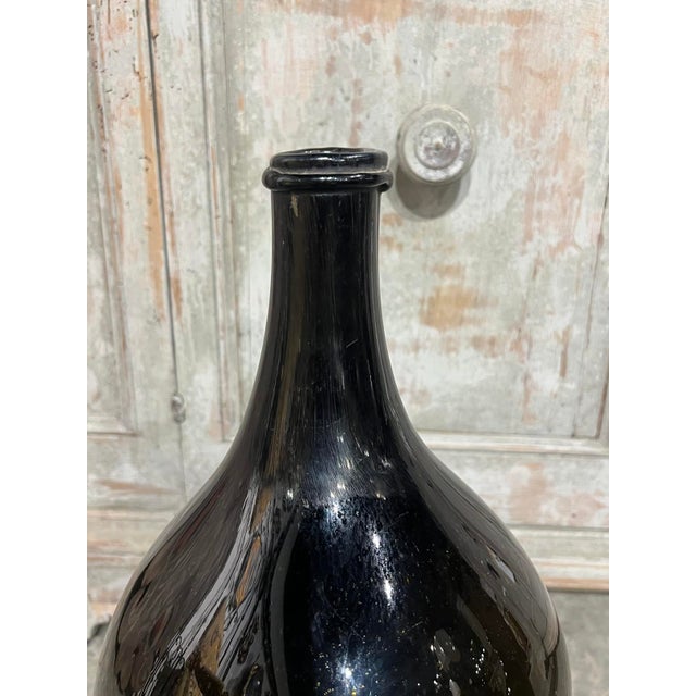 Large Antique French Hand Blown and Painted Wine Bottle, Normandy, Circa 1880s For Sale - Image 4 of 9