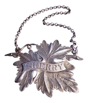 1840 Sterling Silver Sherry Bottle Tag by Taylor and Perry