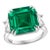 Agl Certified 8.90 Colombian Emerald , Insignificant & Solitaire Diamond Ring For Sale