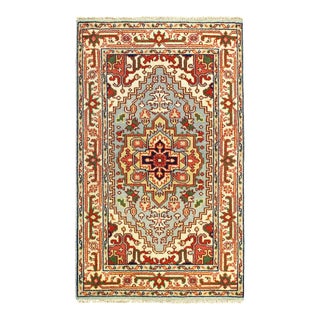 Light Blue Persian Serapi Design For Sale