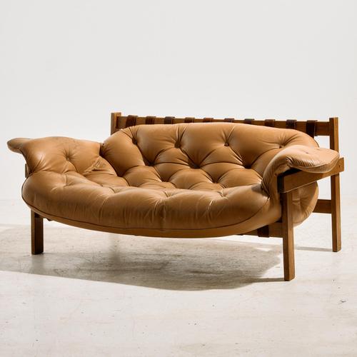 ‘Szenátor’ leather sofa set from the 1970s designed and produced by Ipoly Furniture Factory. with comfortable leather...