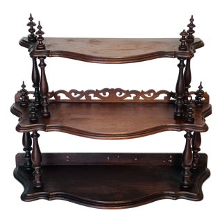 3 Tier Ornate Wall Shelf Display Antique Victorian For Sale