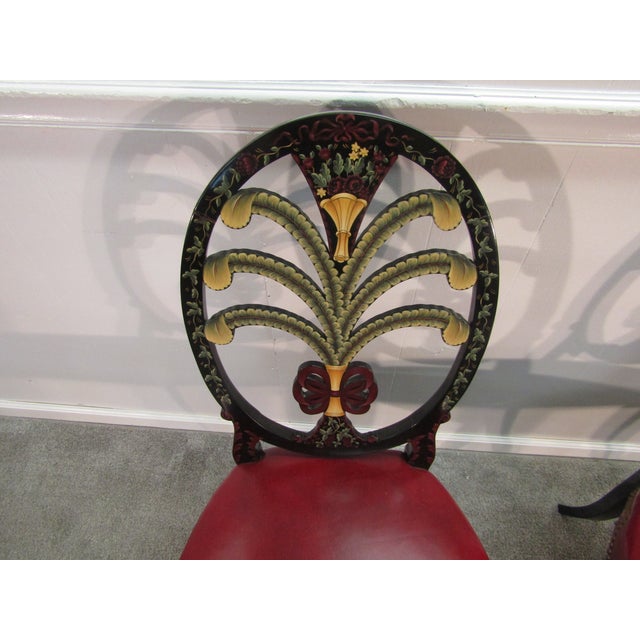 Black Karges Albert and Edwin Collection Pair of Paint Decorated Chairs For Sale - Image 8 of 12