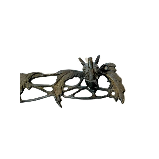Ralph Lauren Antique French Bronze Safari Style Rhino Wall Mounted Coat Hat Rack For Sale - Image 4 of 9