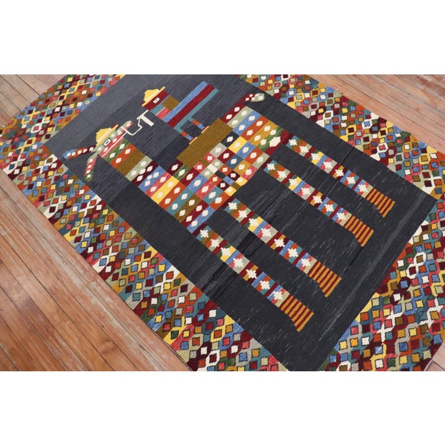Late 20th Century Persian Pictorial Kilim - 3'11" x 6'3" For Sale - Image 18 of 18