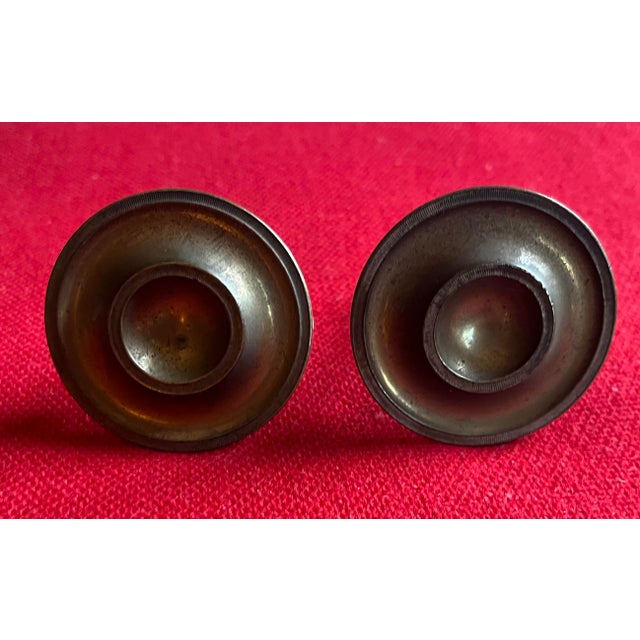 Metal Antique Early 19th Century American Federal Neoclassical Brass Mirror Supports or Drapery Curtain Tie Backs 1810 - 1820 - A Pair For Sale - Image 7 of 12