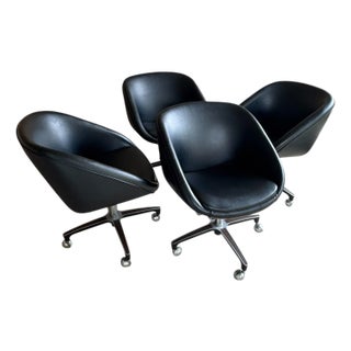 1960s Set of 4 Mid Century Chromcraft Swivel Pod Chairs on Casters For Sale