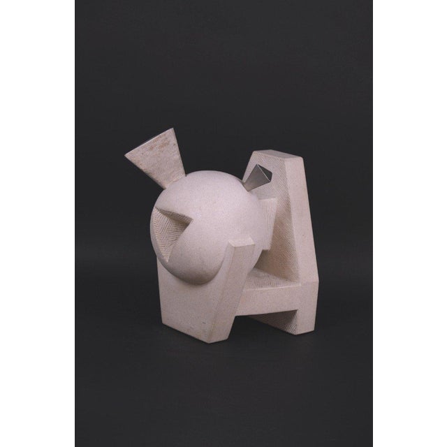 Hugo Verheyen, Painful Memory Sculpture, 1980s, Limestone and Steel For Sale - Image 10 of 10