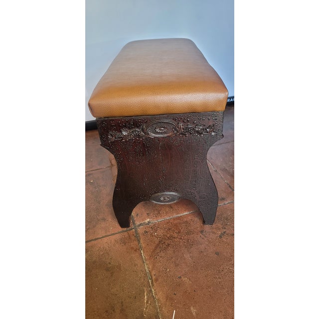 1920s Spanish Revival Textured Bench For Sale In San Diego - Image 6 of 7