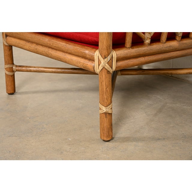 Brown McGuire Mid-Century Hollywood Regency Bamboo Rattan Lounge Chairs, Pair For Sale - Image 8 of 12