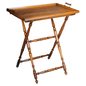 Antique German Tray Table in Oak