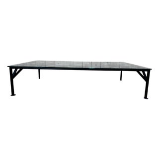 Antique Coffee Table in Wrought Iron and Glass, 1900 For Sale