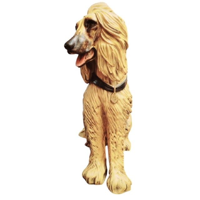Vintage Life Size Yellow Plaster Afghan Hound Dog by Marwal Room Decor Statue For Sale In West Palm - Image 6 of 11