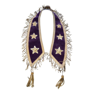 19th Century Knights Templar Officer's Collar Royal Purple Velvet With Metallic Passementerie