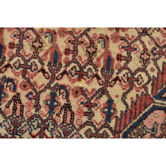 Hamedan Runner 3’3” X 8’11” Ivory Wool Vintage Tribal Hand-Knotted Carpet For Sale - Image 4 of 15