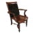 French Art Nouveau Walnut Office Desk Arm Chair For Sale
