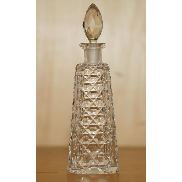 Antique Cut Glass Crystal Collectable Dressing Table Perfume Bottle, 1920 For Sale - Image 3 of 14