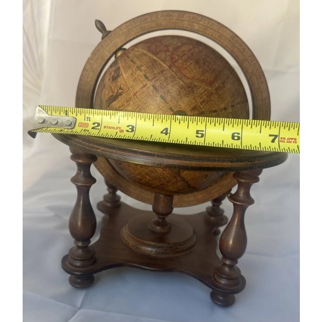 Wood Vintage Mid Century Modern Wooden Tabletop Globe Zodiac, Italy For Sale - Image 7 of 8