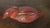 Antique Chinese red/orange lacquer carved wood duck box with gilt highlights. Dates from the early 20th century. Measures...