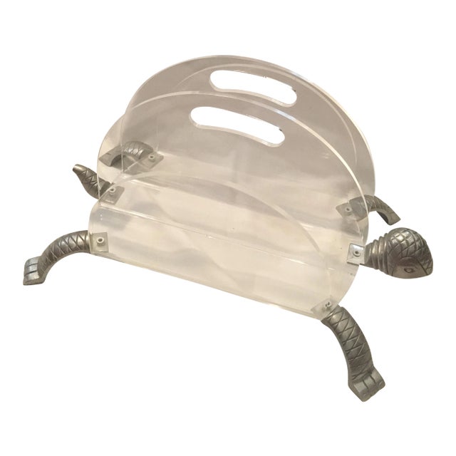 Mid-Century Turtle Magazine Rack For Sale