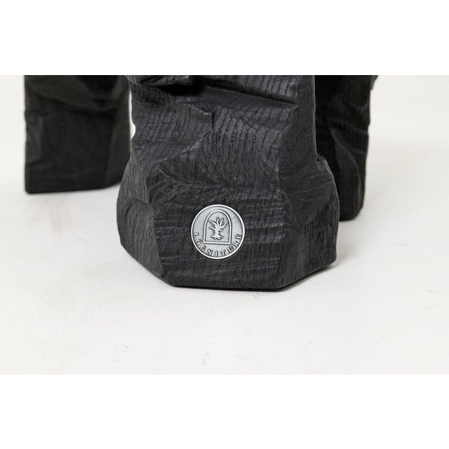 Contemporary Sculptural Hardwood Stool by Logniture For Sale - Image 3 of 18