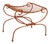 Vintage Mid-Century Modern Atomic Orange Metal Stool For Sale