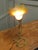 French Painted Toleware Lilly Pad Table Lamp, 1960 For Sale - Image 6 of 9