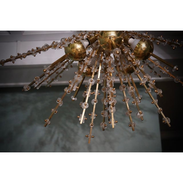 Murano Art Glass and Brass Sputnik Chandelier, 1990s For Sale - Image 10 of 12