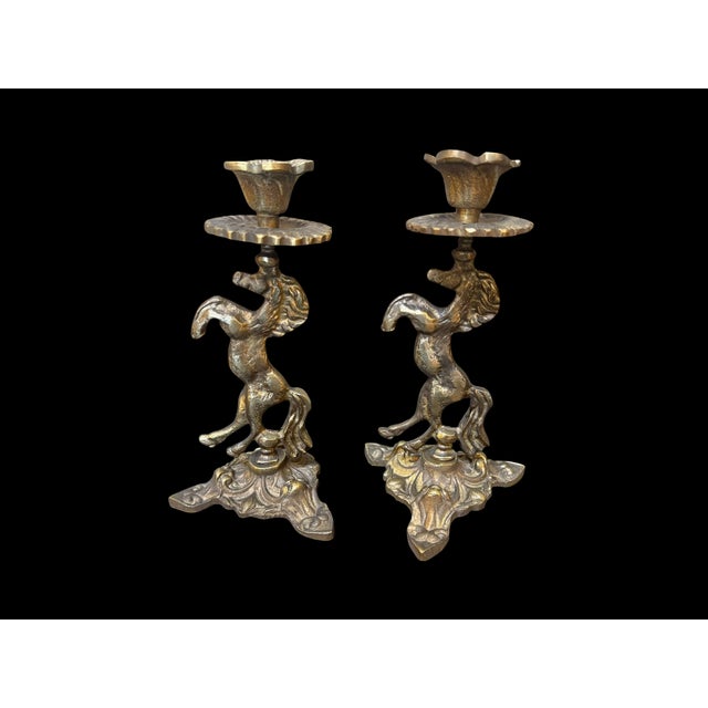 Brass Handmade Brass Horse Mirror Set For Sale - Image 8 of 18