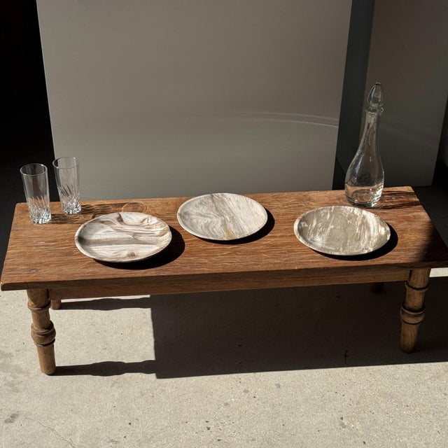 Trinket Dish in White Striped Grey Petrified Wood, 1980s For Sale - Image 6 of 7