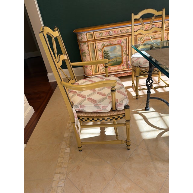 Arts & Crafts Early 20th Century McKenzie Childs Dining Chairs set of 6 For Sale - Image 3 of 6