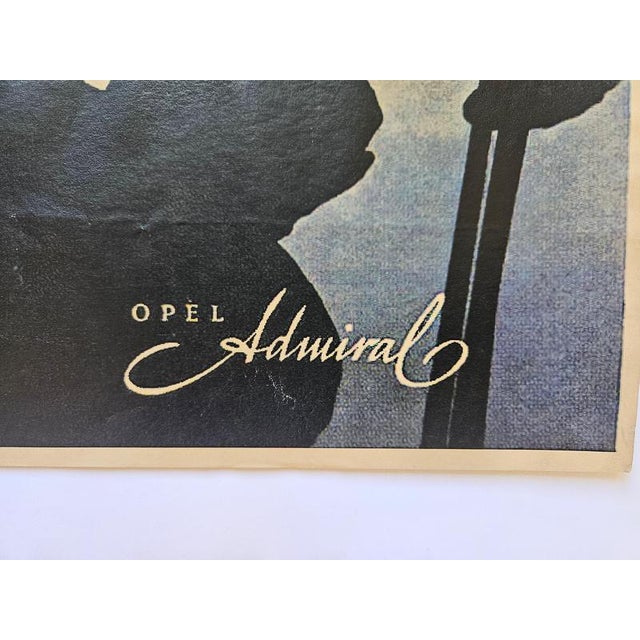 1930s Art Deco Advertising Poster Opel Admiral Automobile, 1930s For Sale - Image 5 of 8