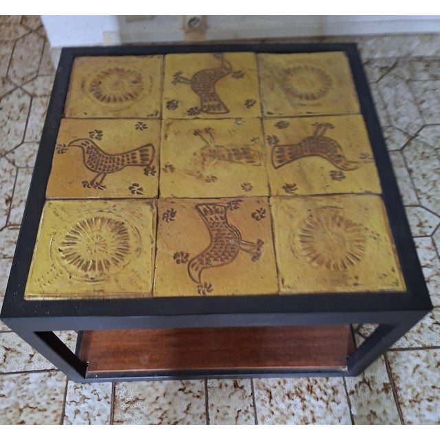 1960s Coffee Table in Glazed Ceramic and Black Metal, 1960s For Sale - Image 5 of 7