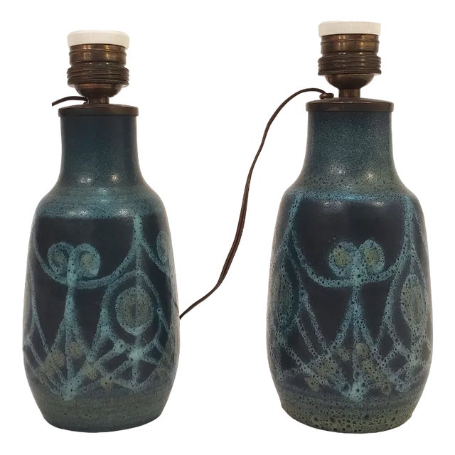 Stoneware Table Lamps from Serra, 1960s, Set of 2 For Sale