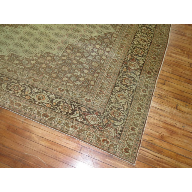Early 20th Century Antique Persian Tabriz Rug Herati Pattern in Brown and Cinnamon Tones - 9'1" x 12'11" For Sale - Image 5 of 18