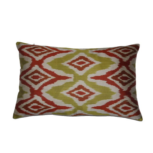 Multi Color Hand Knotted Turkish Silk Ikat Pillow For Sale - Image 10 of 10