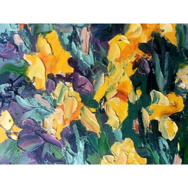 Yellow Oil Painting Irises Alexander Nikolaevich Cherednichenko For Sale - Image 8 of 14