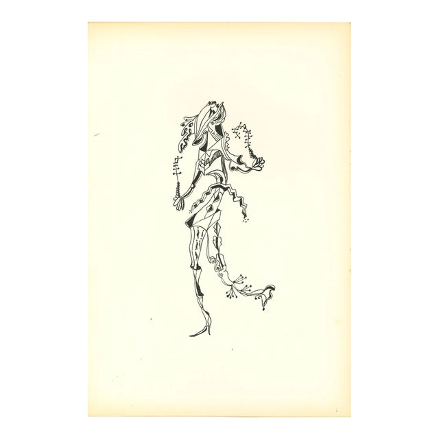 Bruno Capacci, Composition of Diodora, Original Lithograph, 1950s For Sale