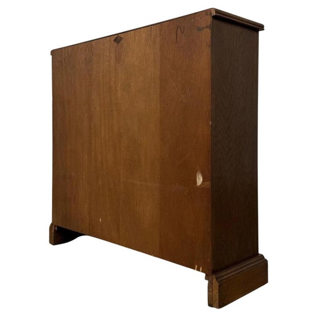 Brown Antique Early 20th Century English Linenfold Oak Bookcase For Sale - Image 8 of 14