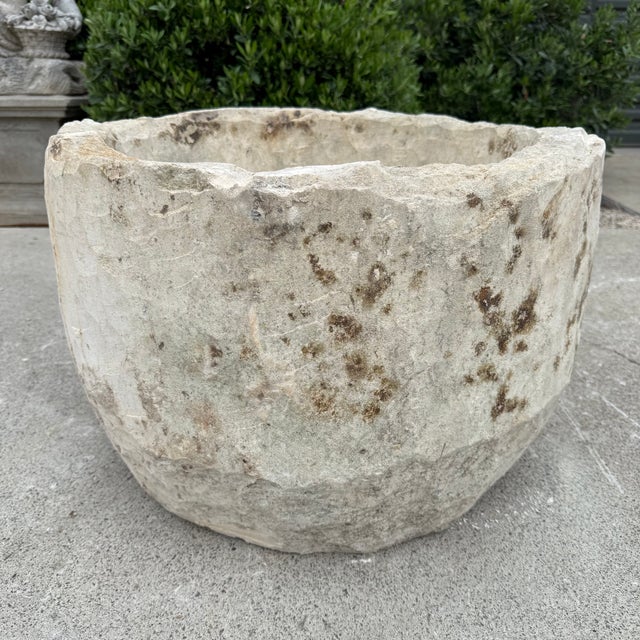 Antique Limestone Trough A one-of-a-kind hand-carved limestone trough naturally textured, lightly weathered finish....