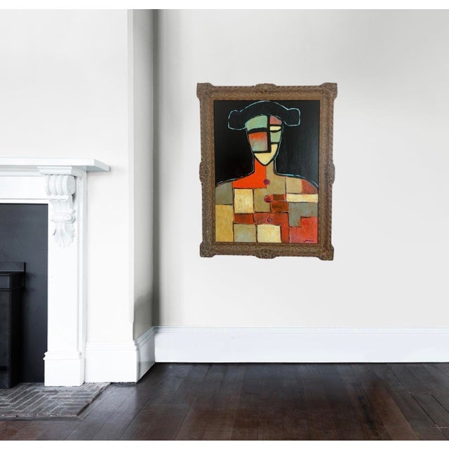 Wood Impressive Abstract Matador Painting by Kenneth Joaquin, 41” X 32” For Sale - Image 7 of 7