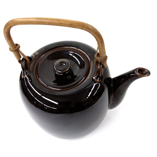 Wood Hand Thrown Artist Glazed Teapot For Sale - Image 7 of 8