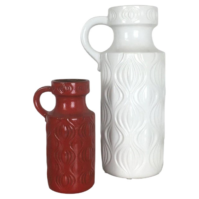 Vintage German Fat Lava Onion Vases from Scheurich, Set of 2 For Sale